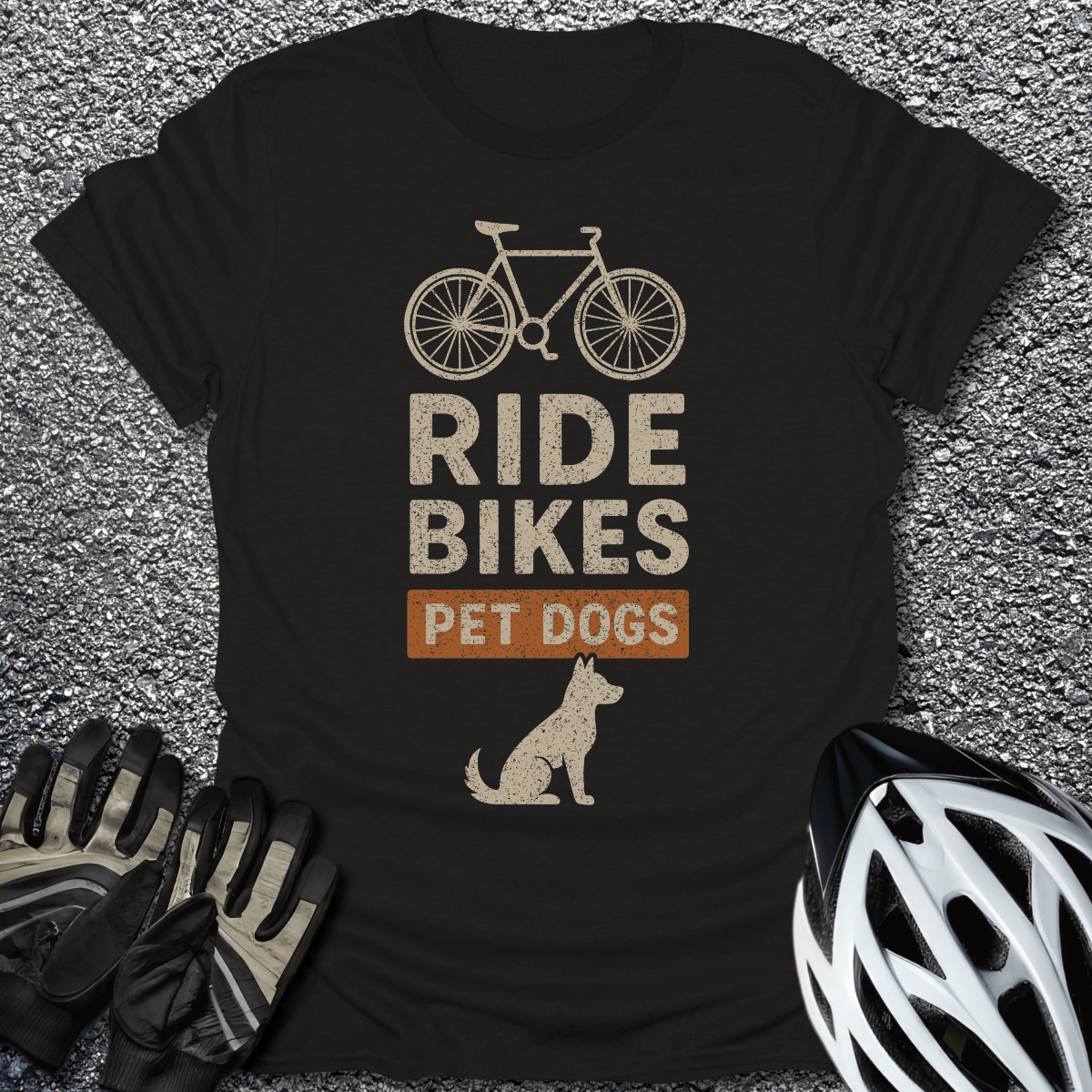 Ride Bikes Pet Dogs T-Shirt in Black / S from CycleTees