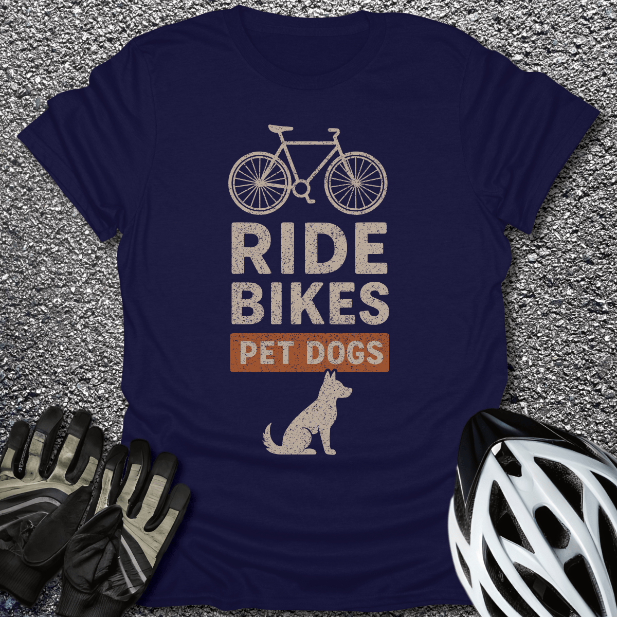 Ride Bikes Pet Dogs T-Shirt in Navy / S from CycleTees