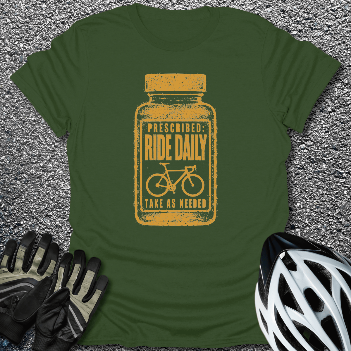 Ride Daily T-Shirt in Military Green / S from CycleTees