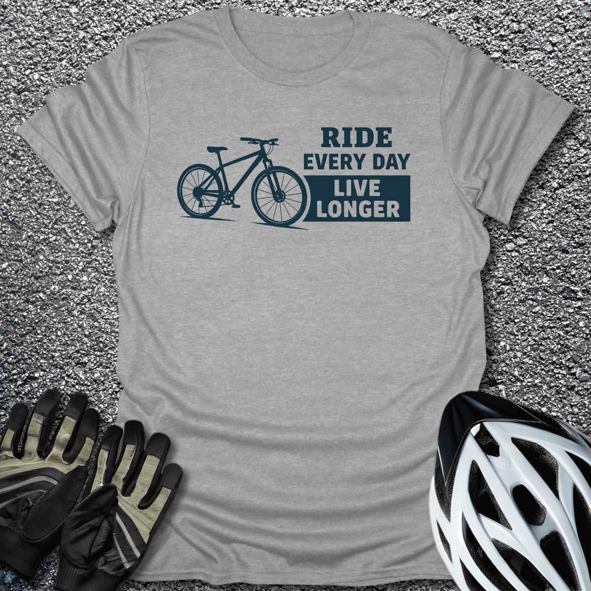 Ride Every Day T-Shirt in Sport Grey / S from CycleTees