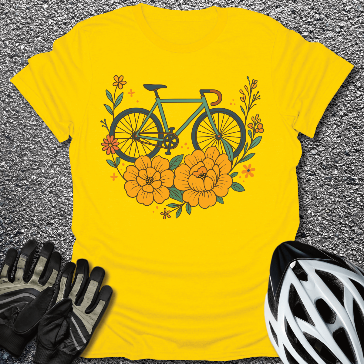 Ride in Bloom T-Shirt in Daisy / S from CycleTees
