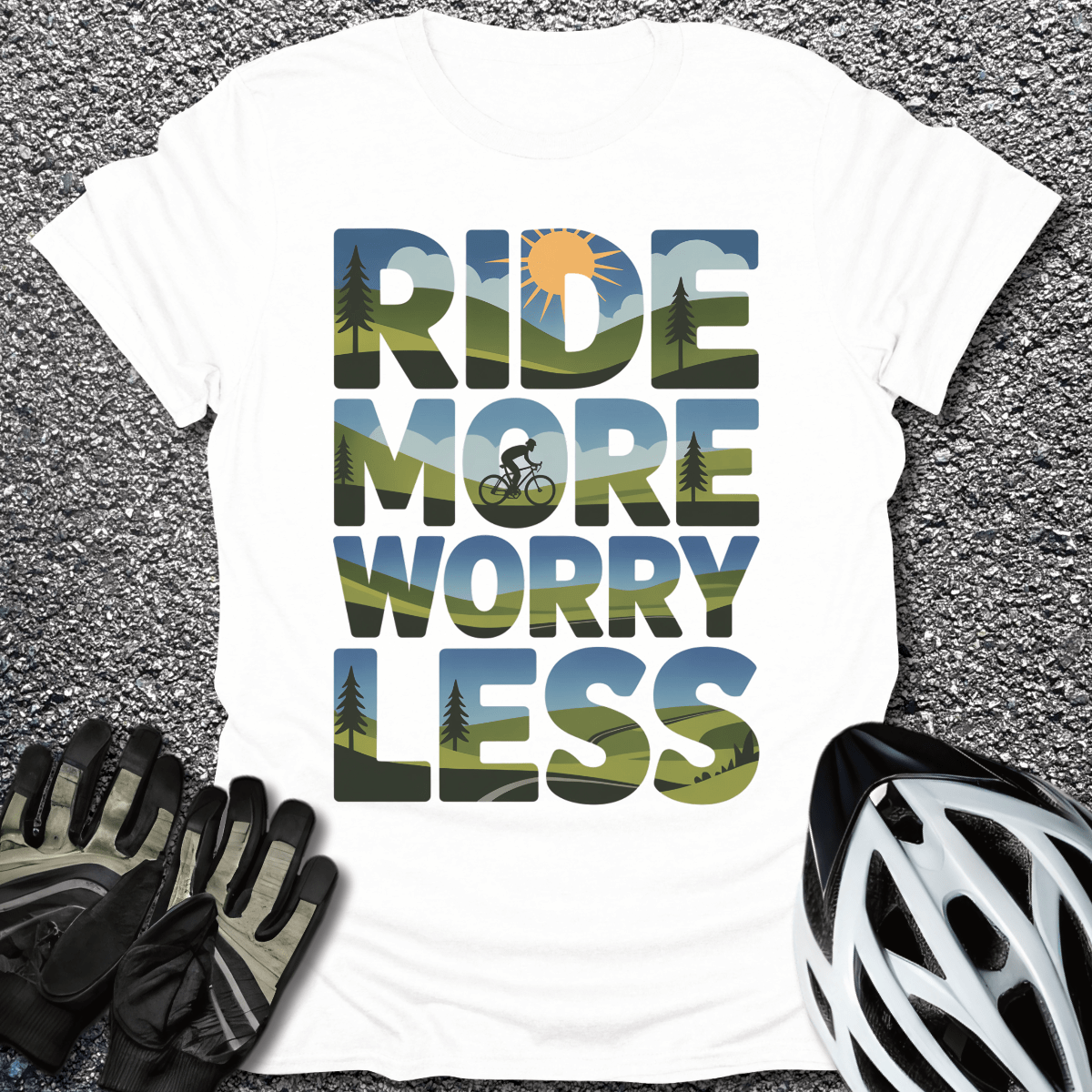 Ride More T-Shirt in White / S from CycleTees
