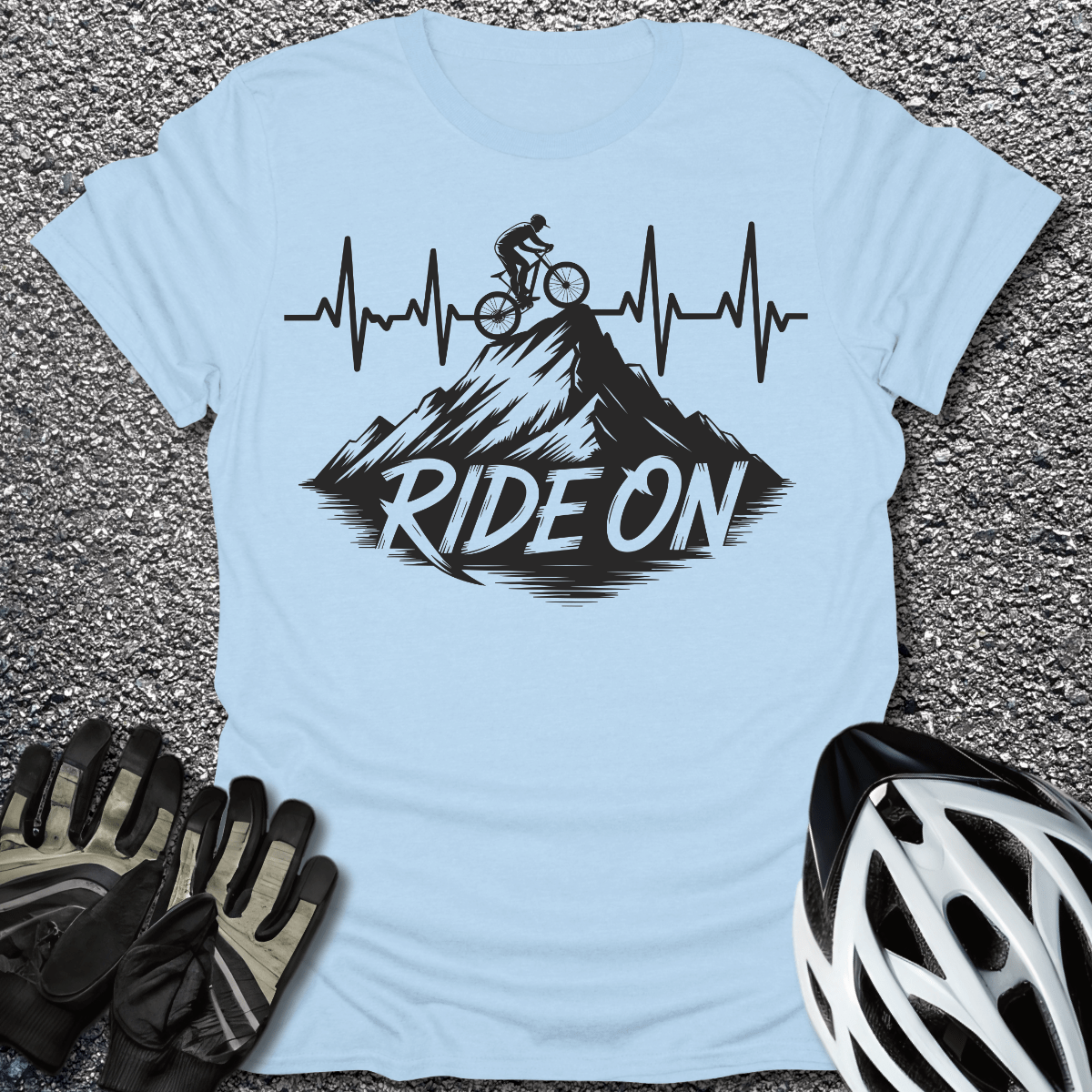Ride On T-Shirt in Light Blue / S from CycleTees
