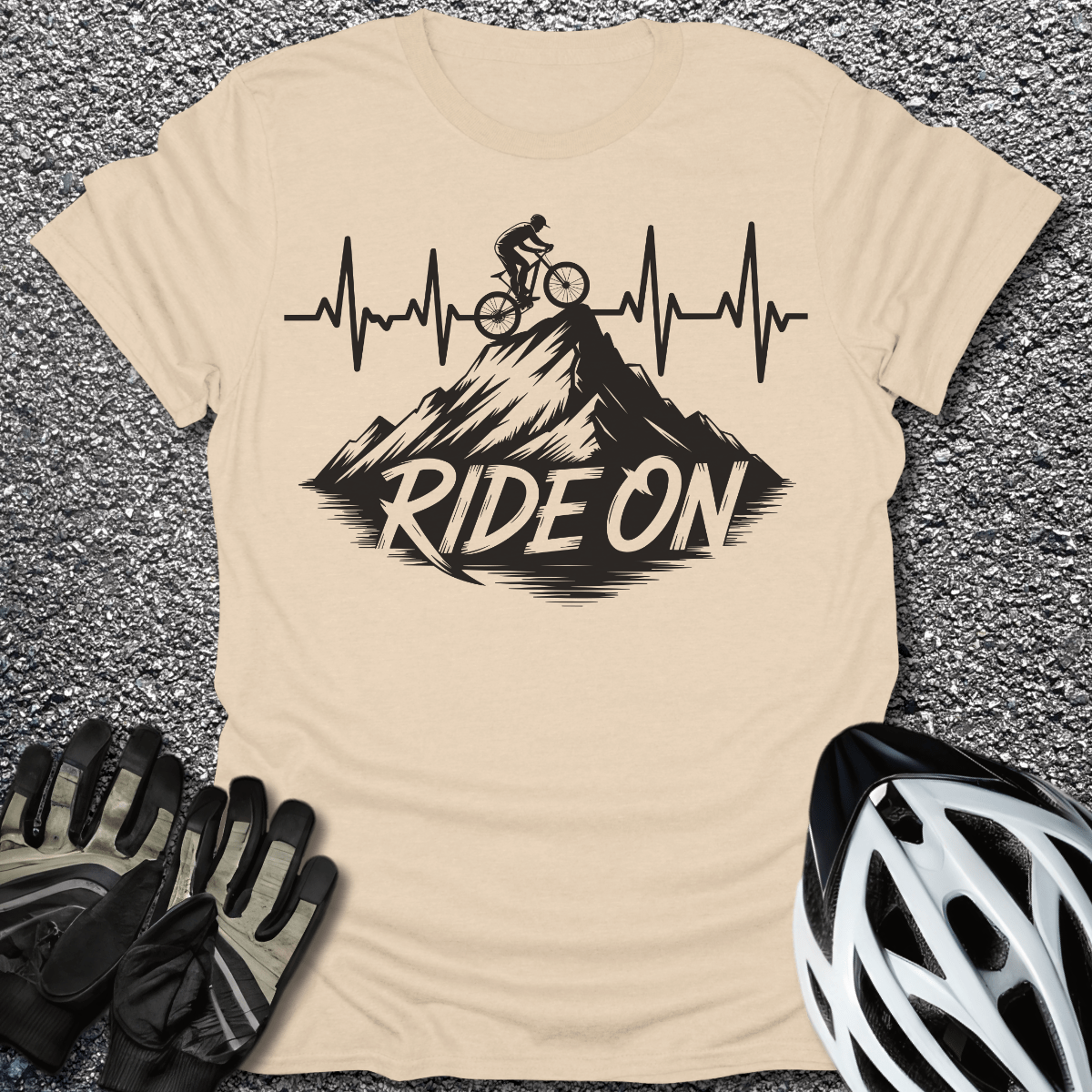 Ride On T-Shirt in Sand / S from CycleTees