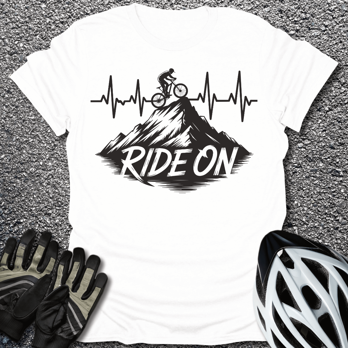 Ride On T-Shirt in White / S from CycleTees