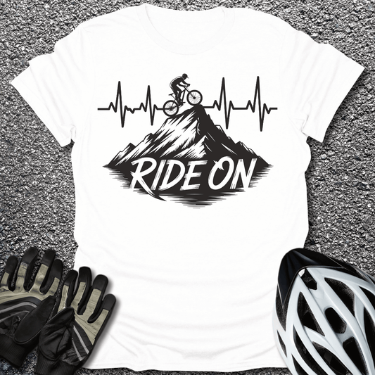 Ride On T-Shirt in White / S from CycleTees