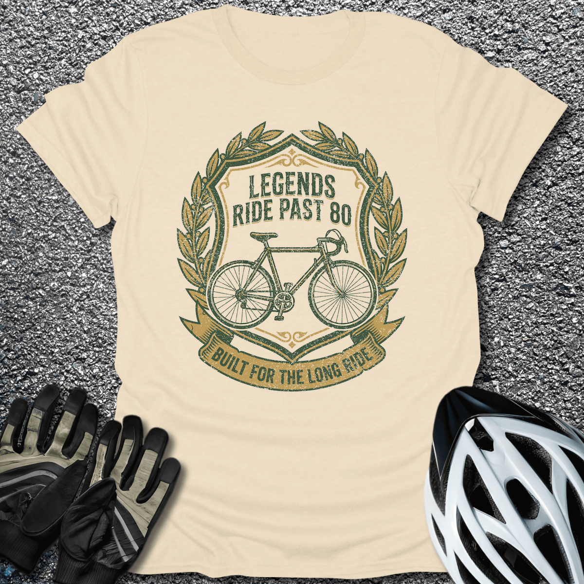 Ride Past 80 T-Shirt in Natural / S from CycleTees