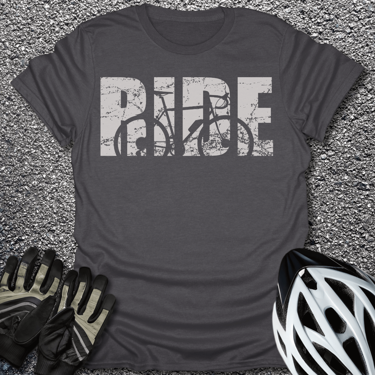 Ride T-Shirt in Dark Heather / S from CycleTees