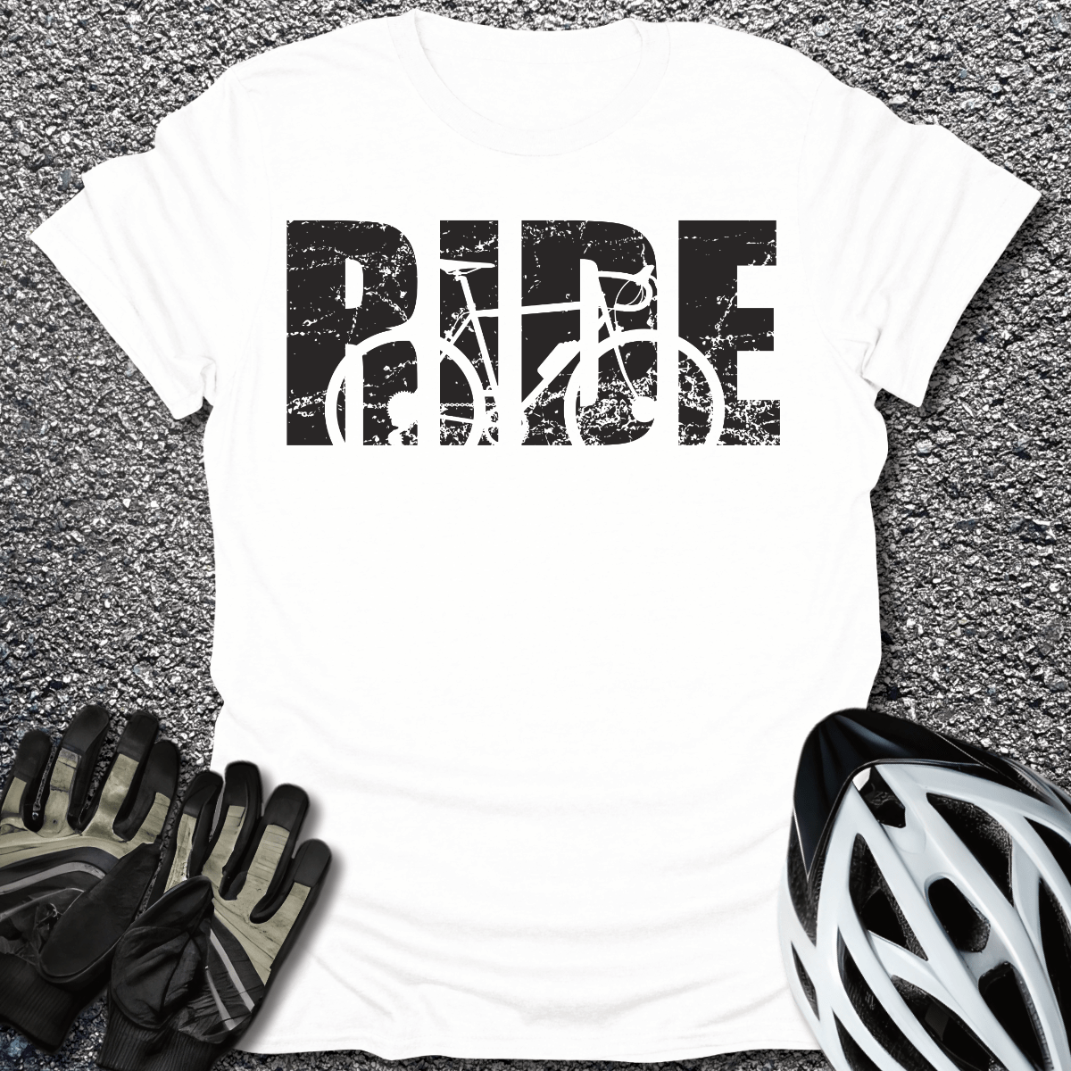 Ride T-Shirt in White / S from CycleTees