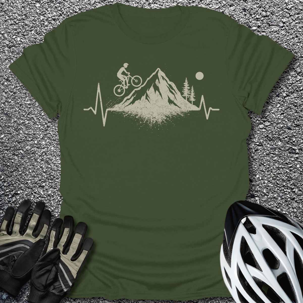 Ride the Beat T-Shirt in Military Green / S from CycleTees