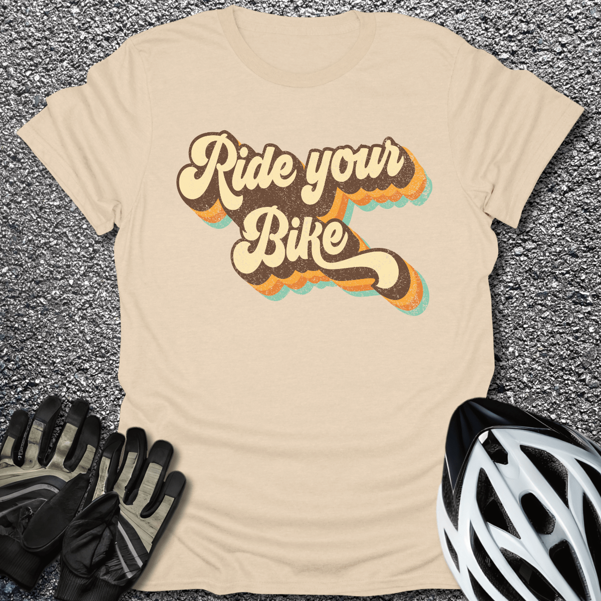 Ride the Bike T-Shirt in Sand / S from CycleTees