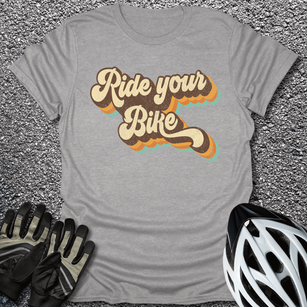 Ride the Bike T-Shirt in Sport Grey / S from CycleTees