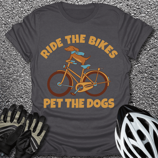Ride the Bikes T-Shirt in Dark Heather / S from CycleTees