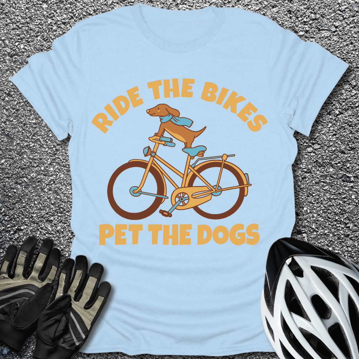 Ride the Bikes T-Shirt in Light Blue / S from CycleTees