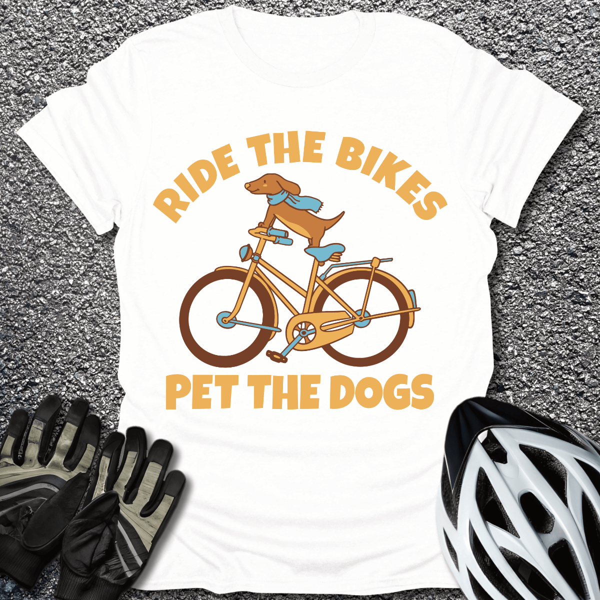 Ride the Bikes T-Shirt in White / S from CycleTees