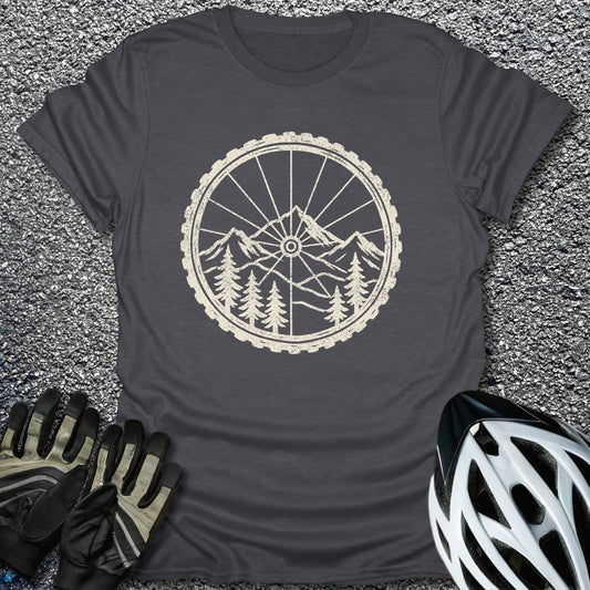 Ride the Mountains T-Shirt in Dark Heather / S from CycleTees