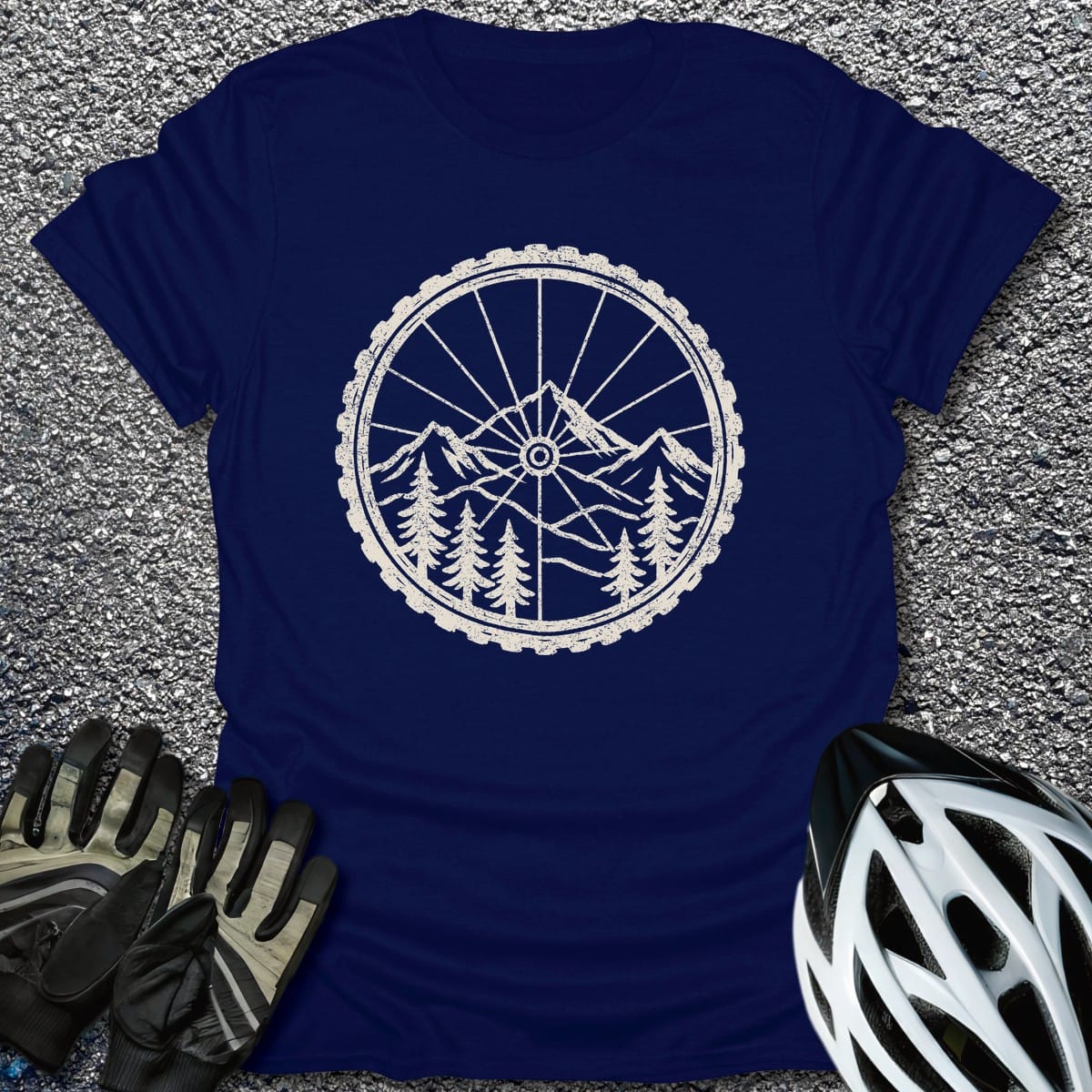 Ride the Mountains T-Shirt in Navy / S from CycleTees