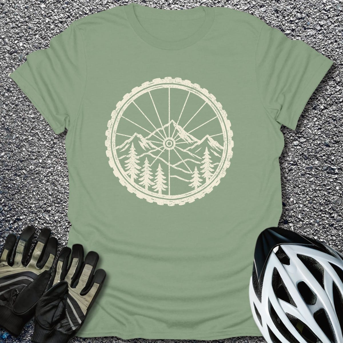 Ride the Mountains T-Shirt in Sage / S from CycleTees