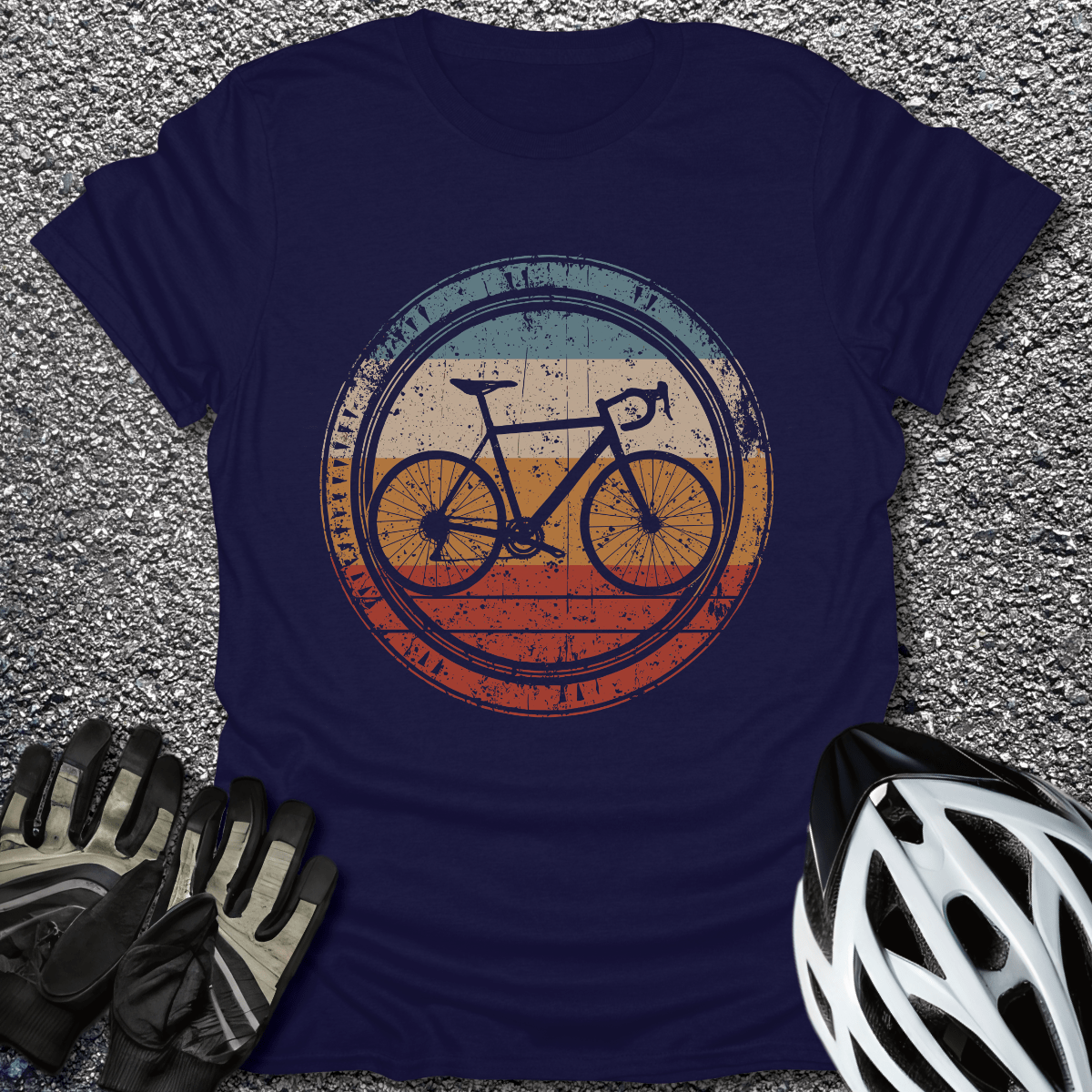 Ride the Retro T-Shirt in Navy / S from CycleTees