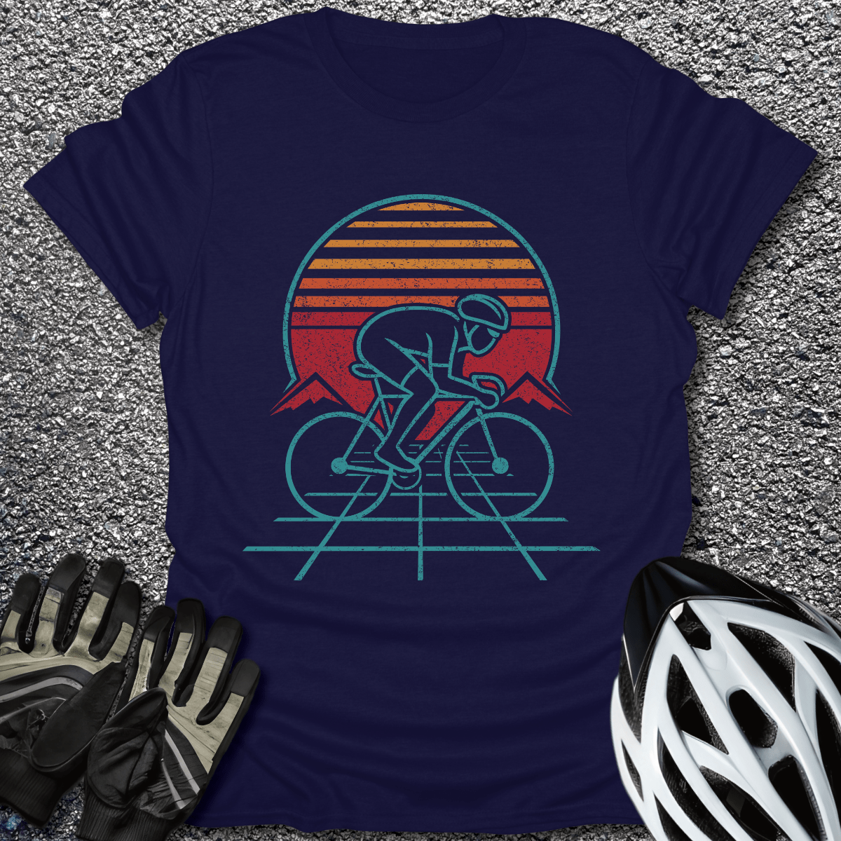 Ride the Sunset T-Shirt in Navy / S from CycleTees