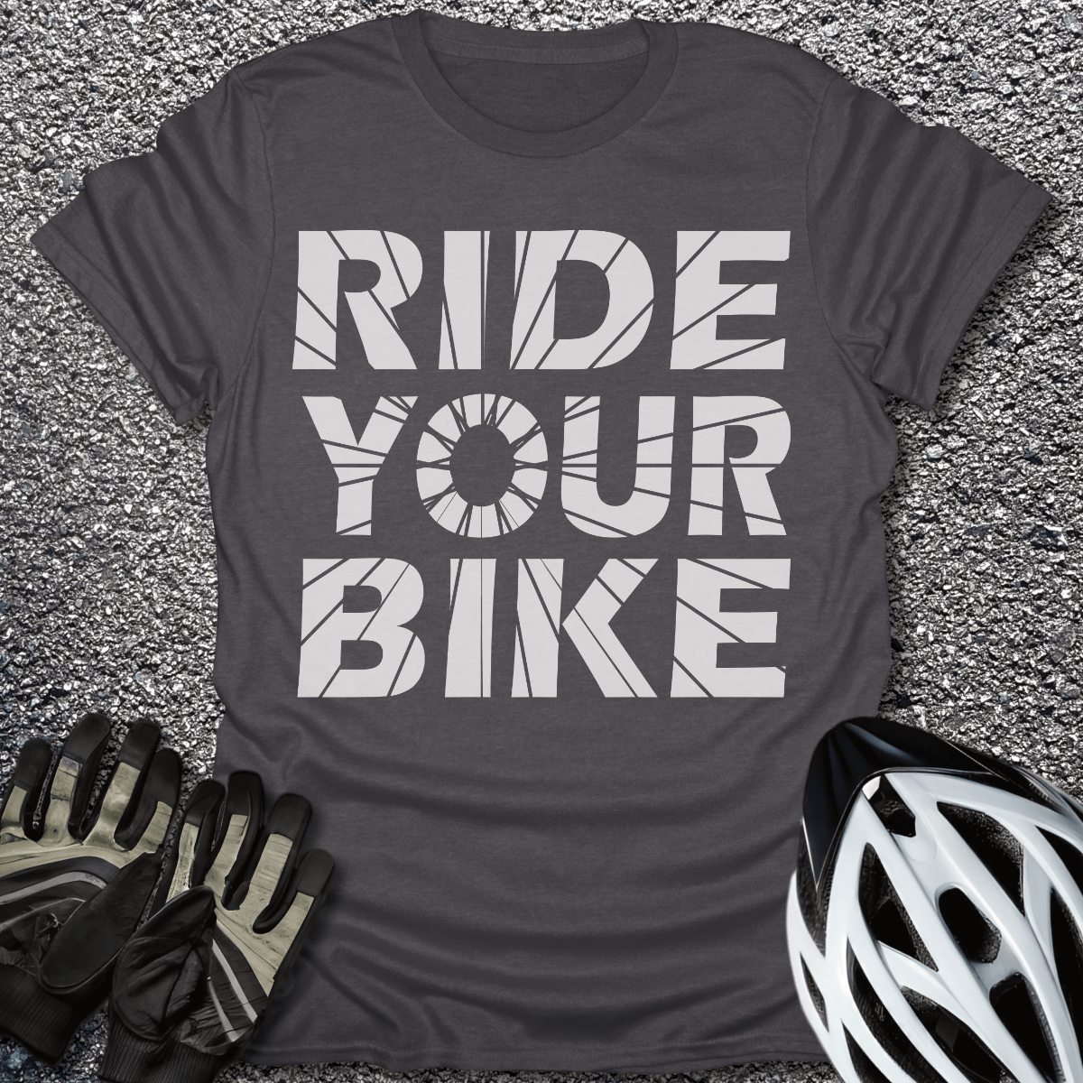 Ride Your Bike T-Shirt in Dark Heather / S from CycleTees