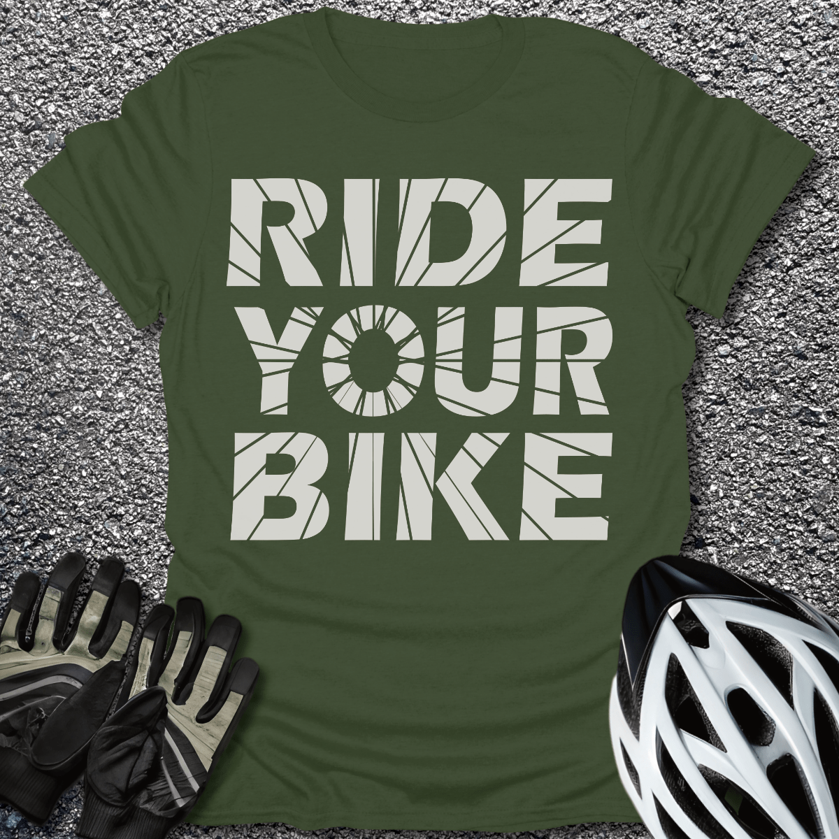 Ride Your Bike T-Shirt in Military Green / S from CycleTees