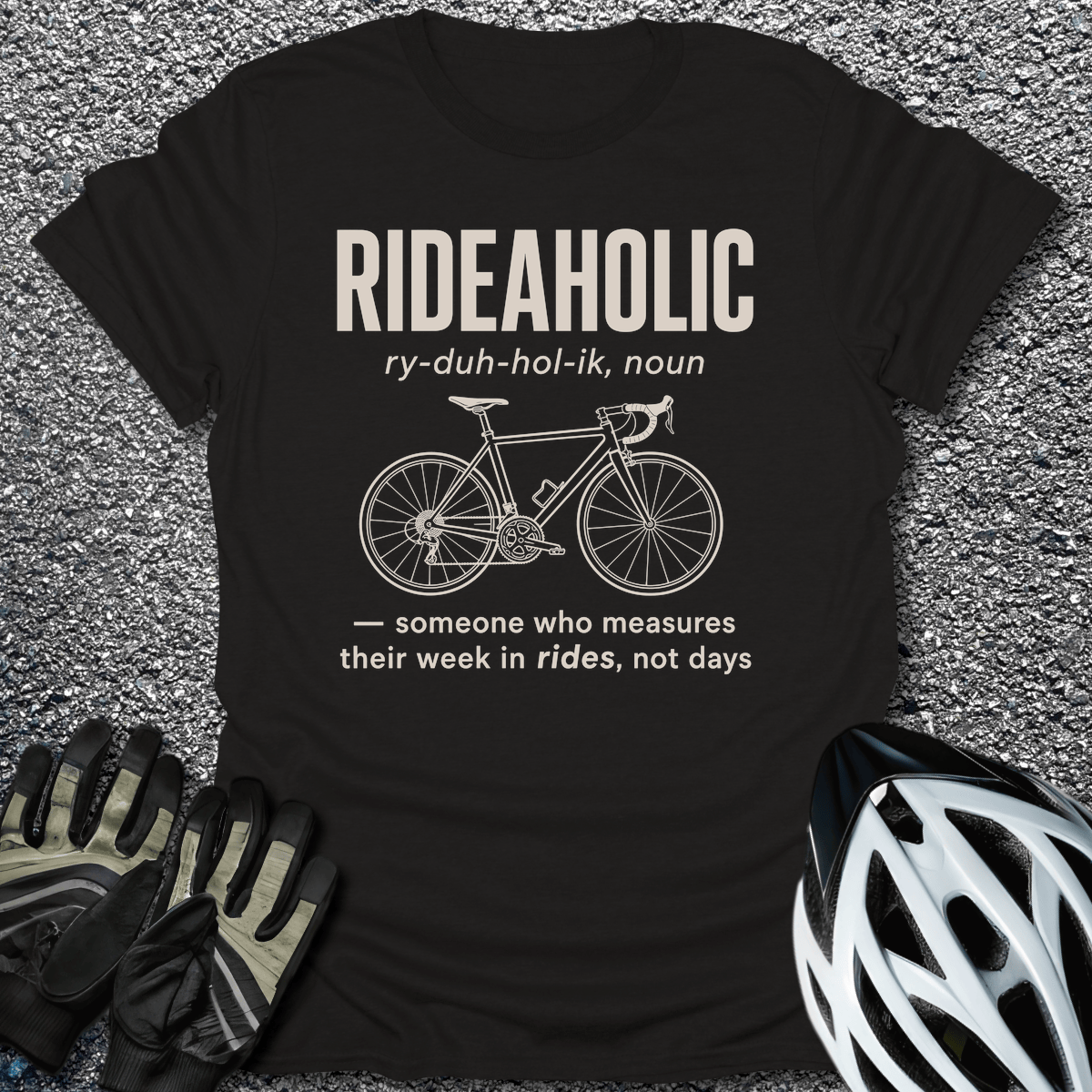 Rideaholic T-Shirt in Black / S from CycleTees