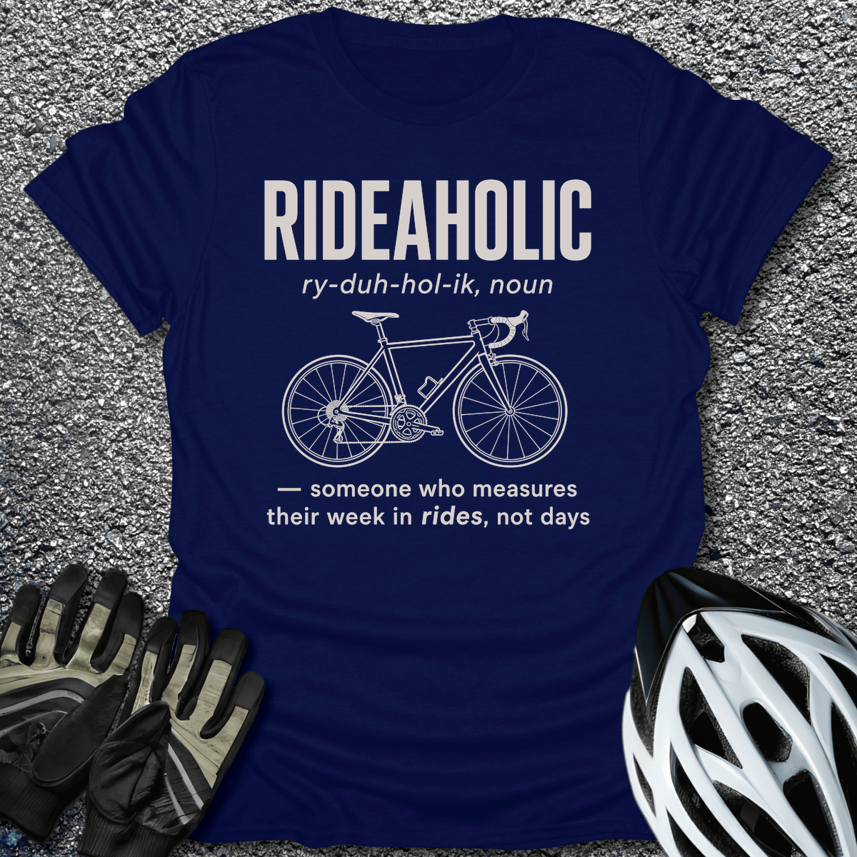 Rideaholic T-Shirt in Navy / S from CycleTees