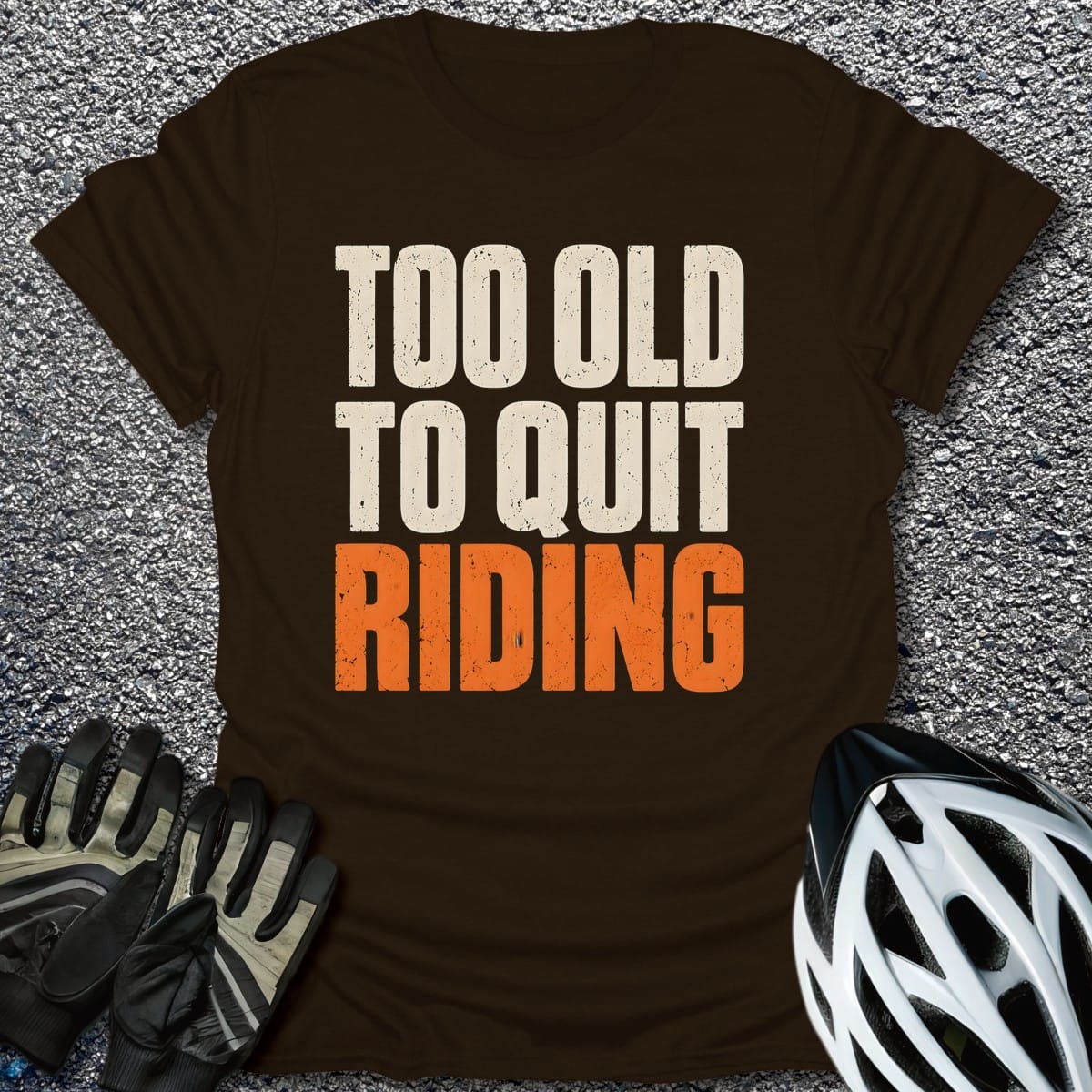 Riding Forever T-Shirt in Dark Chocolate / S from CycleTees