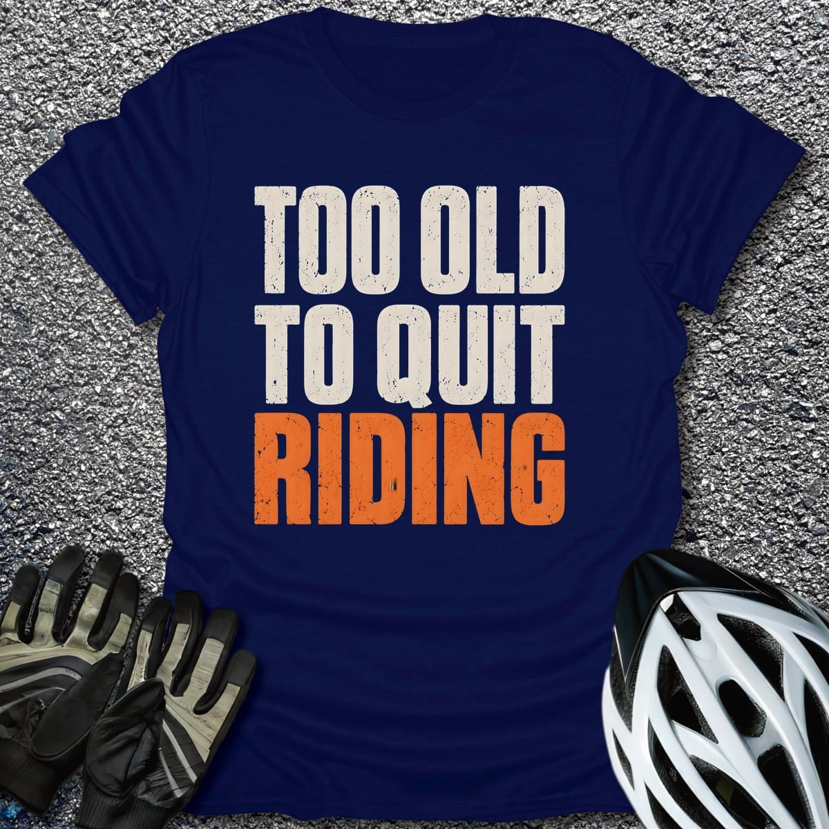 Riding Forever T-Shirt in Navy / S from CycleTees