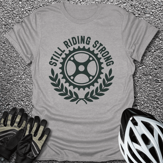 Riding Strong T-Shirt in Sport Grey / S from CycleTees
