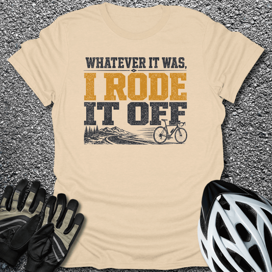 Rode It Off T-Shirt in Sand / S from CycleTees