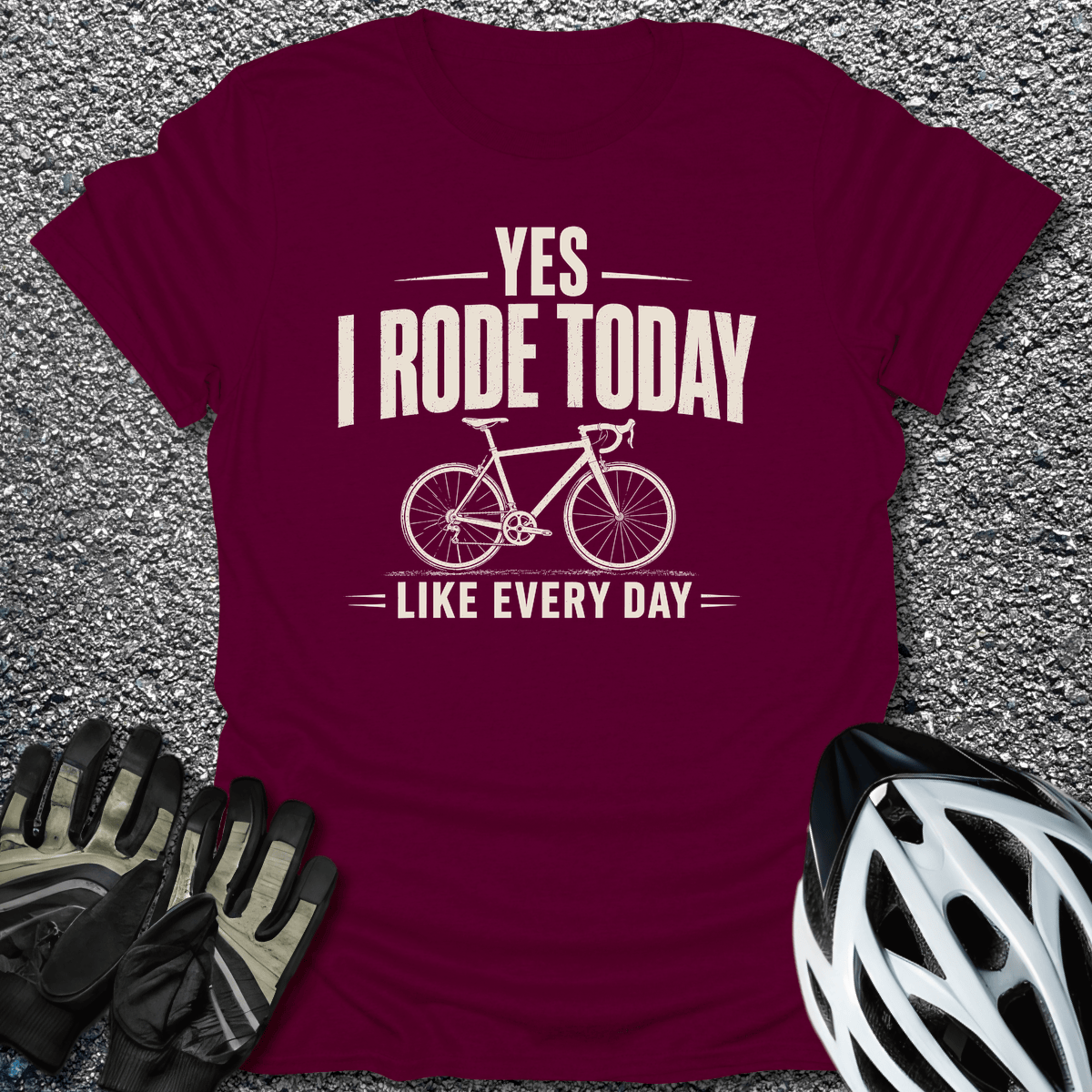 Rode Today T-Shirt in Maroon / S from CycleTees