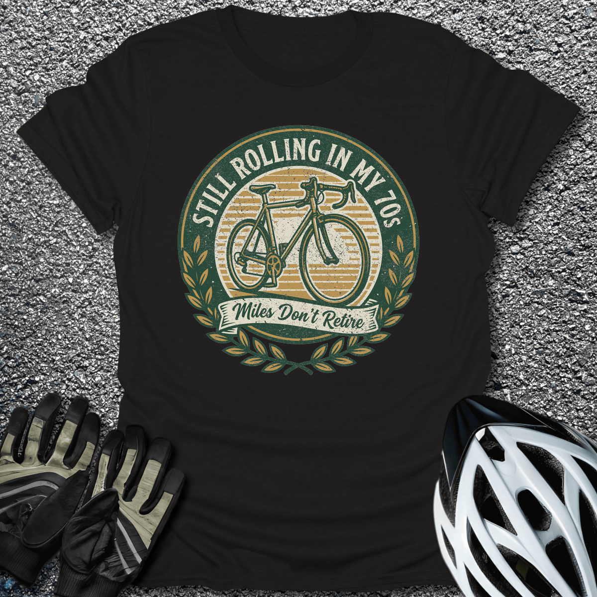 Rolling in My 70s T-Shirt in Black / S from CycleTees
