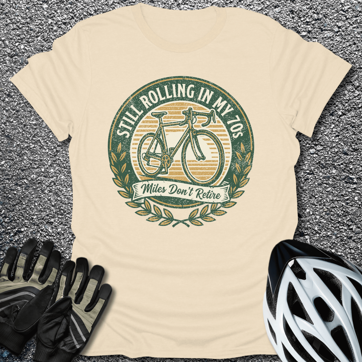 Rolling in My 70s T-Shirt in Natural / S from CycleTees