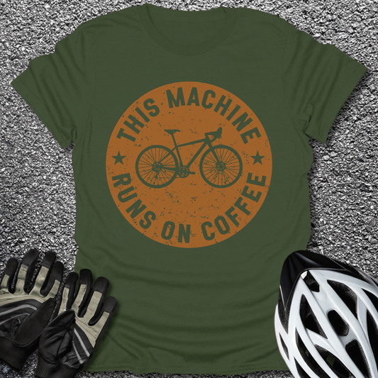 Runs on Coffee T-Shirt in Military Green / S from CycleTees