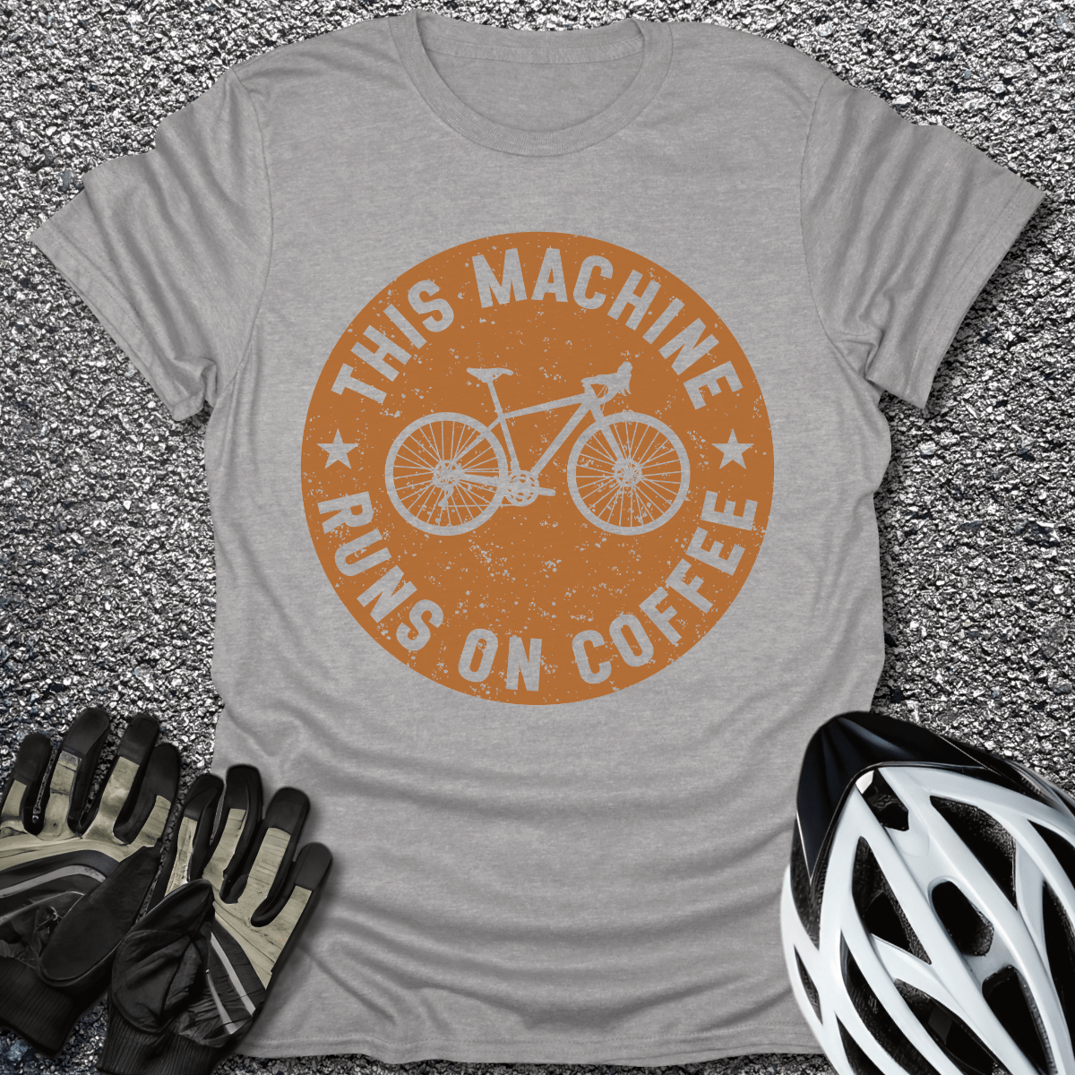 Runs on Coffee T-Shirt in Sport Grey / S from CycleTees
