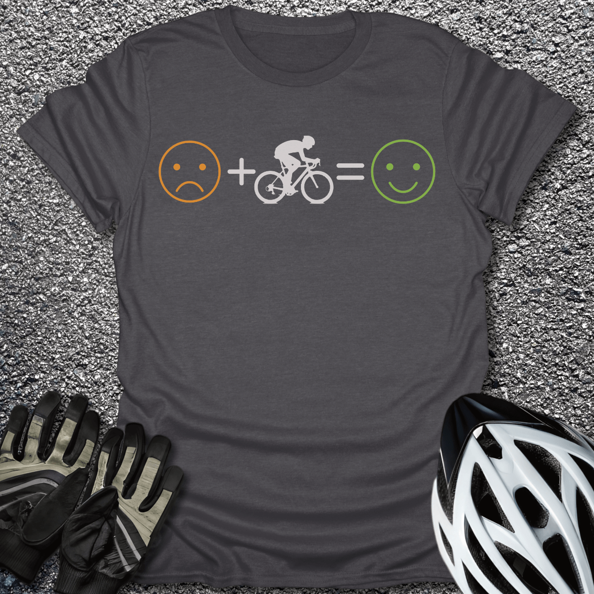 Sad Happy T-Shirt in Dark Heather / S from CycleTees