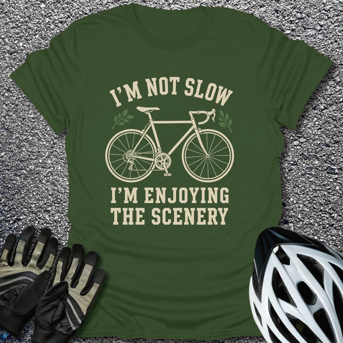 Scenery Pace T-Shirt in Military Green / S from CycleTees