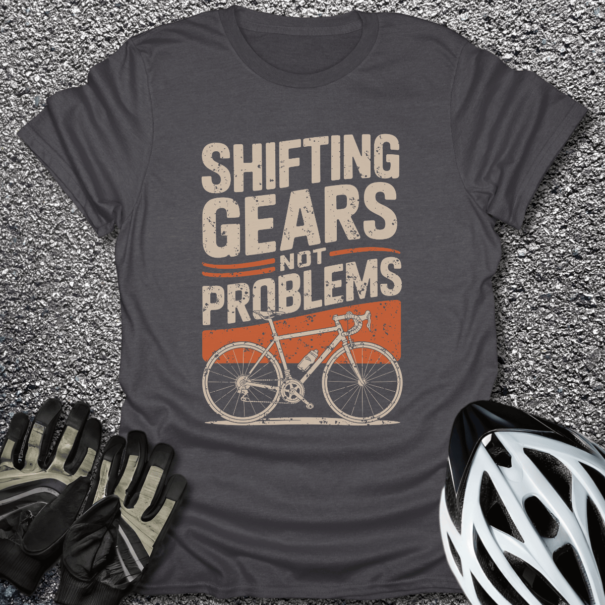 Shifting Gears T-Shirt in Dark Heather / S from CycleTees