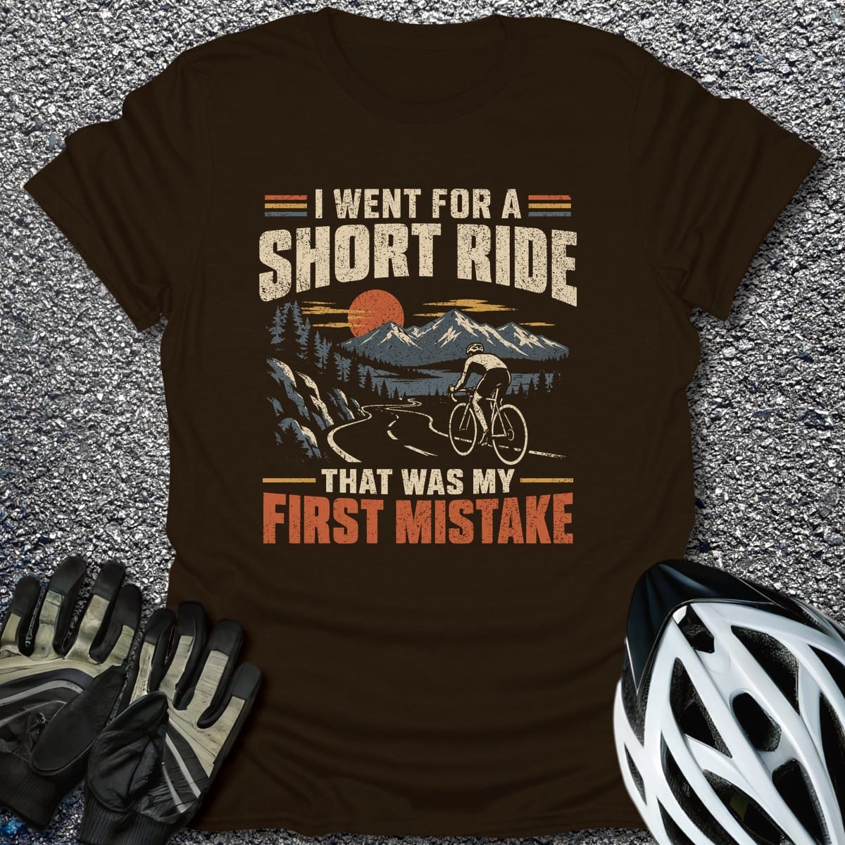 Short Ride Mistake T-Shirt in Dark Chocolate / S from CycleTees