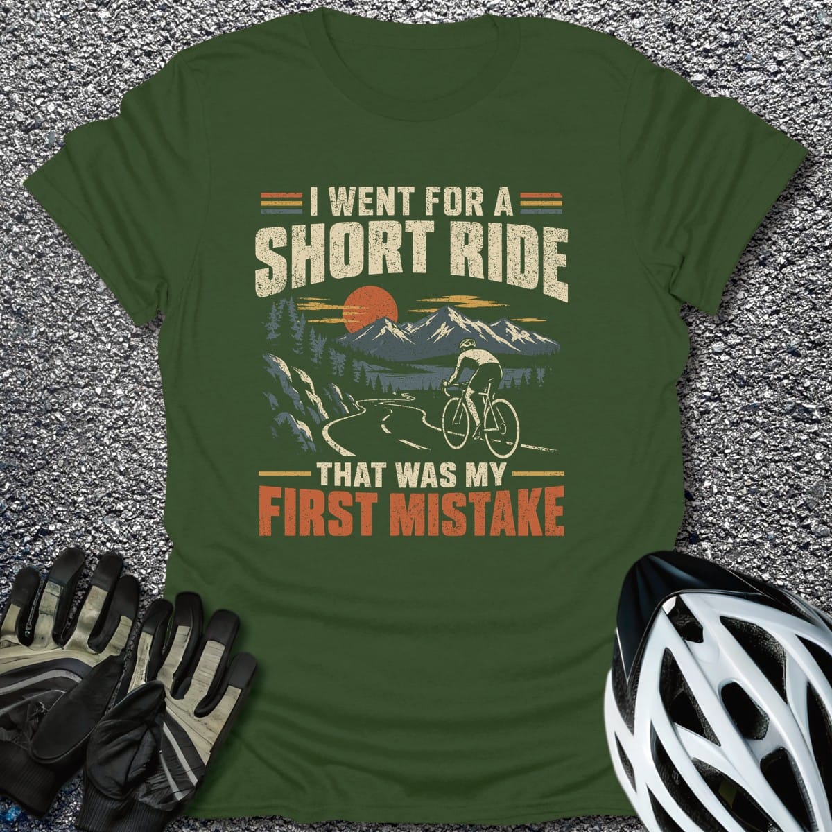 Short Ride Mistake T-Shirt in Military Green / S from CycleTees