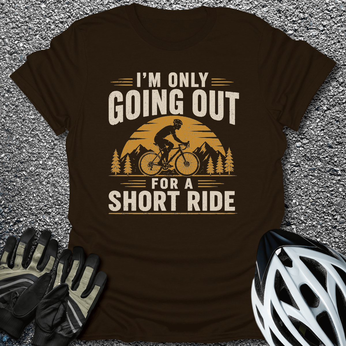 Short Ride T-Shirt in S / Dark Chocolate from CycleTees