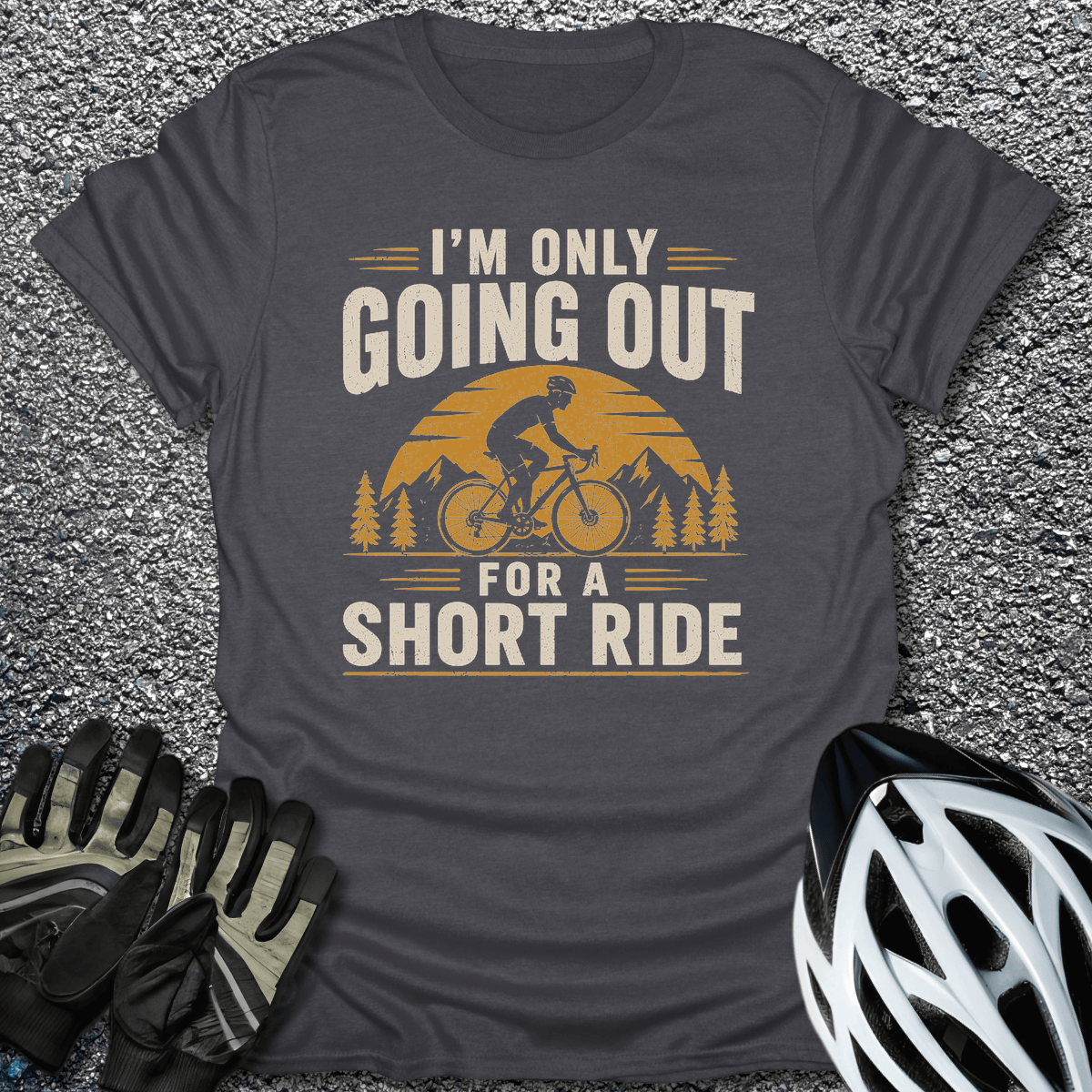 Short Ride T-Shirt in S / Dark Heather from CycleTees