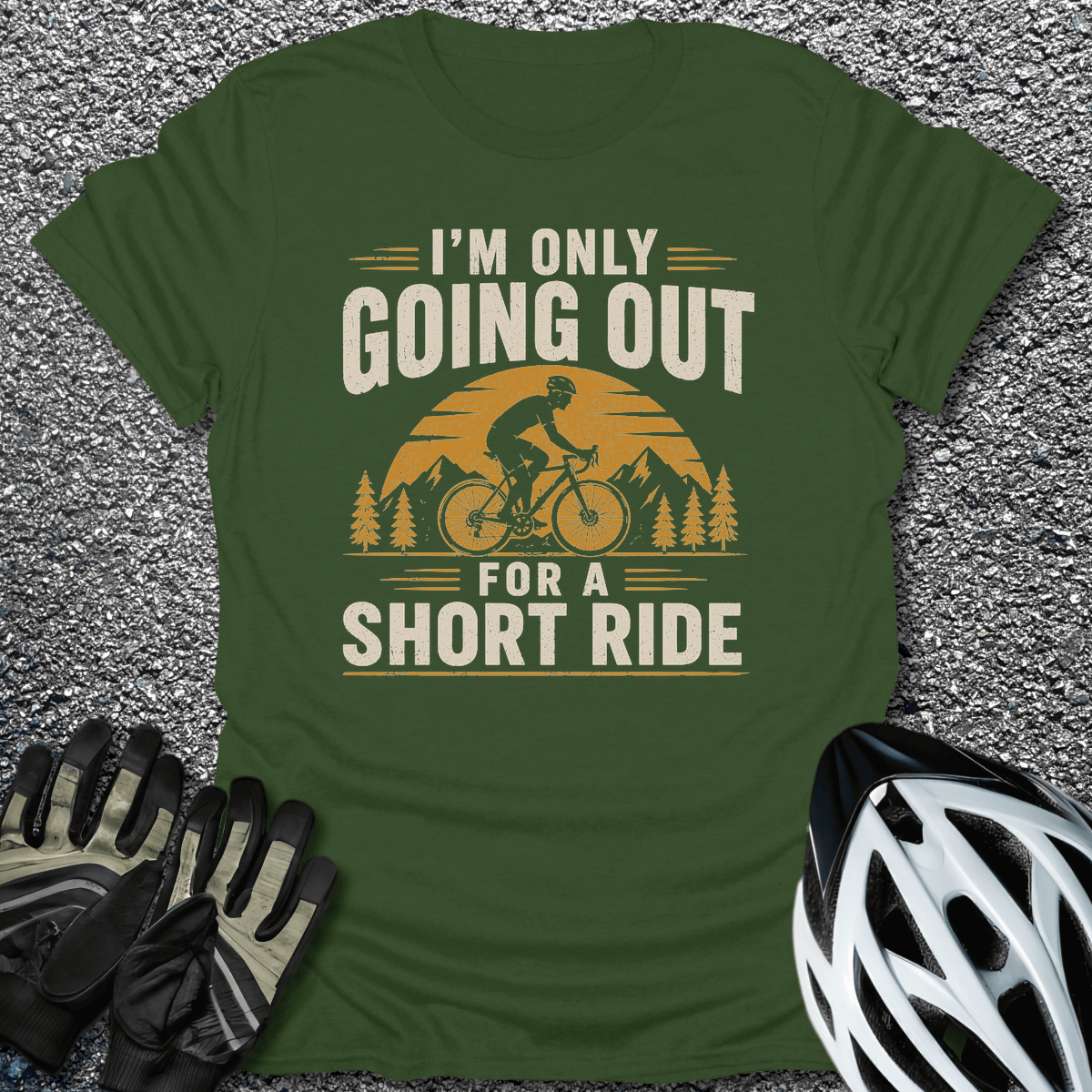 Short Ride T-Shirt in S / Military Green from CycleTees