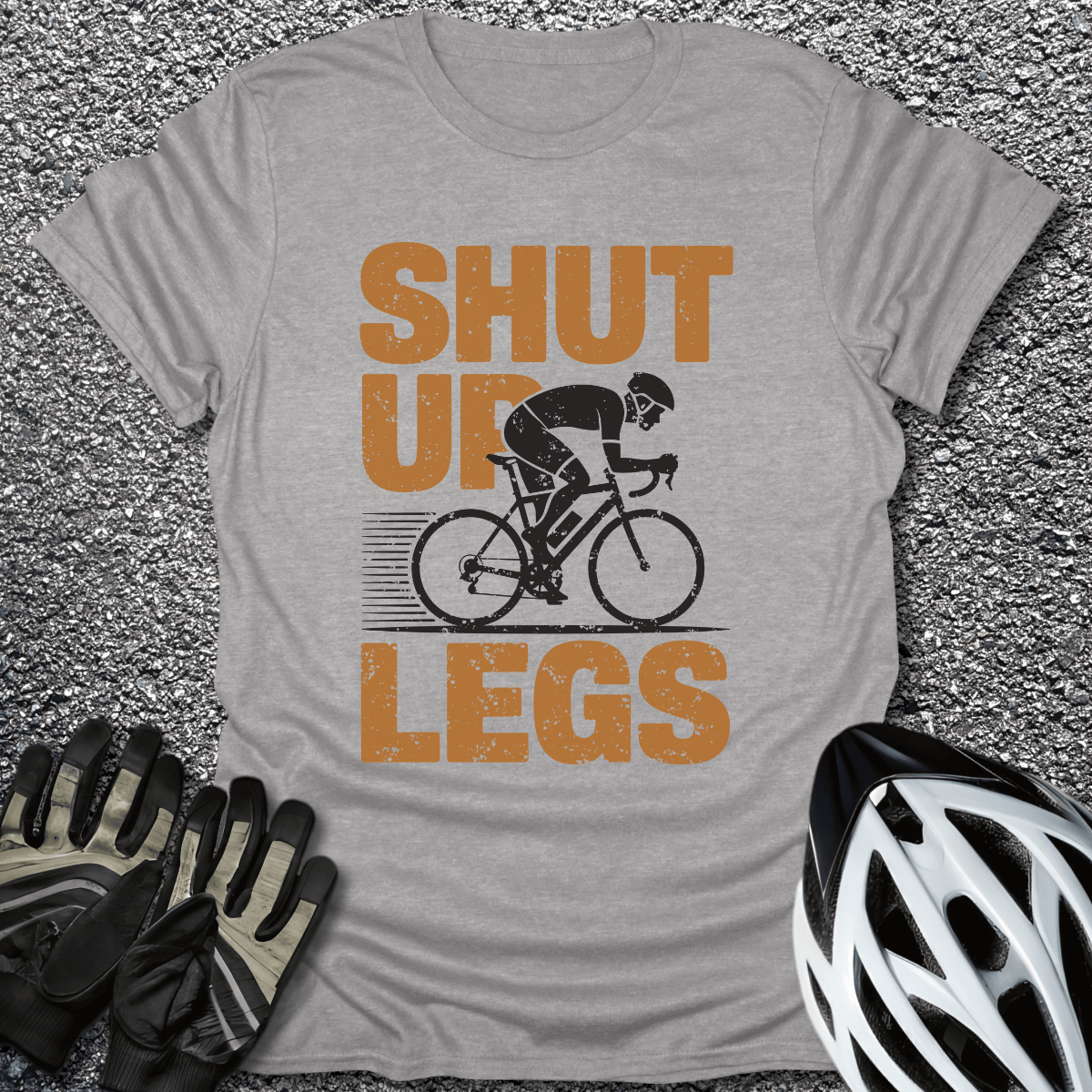 Shut Up Legs – Bold T-Shirt in Sport Grey / S from CycleTees