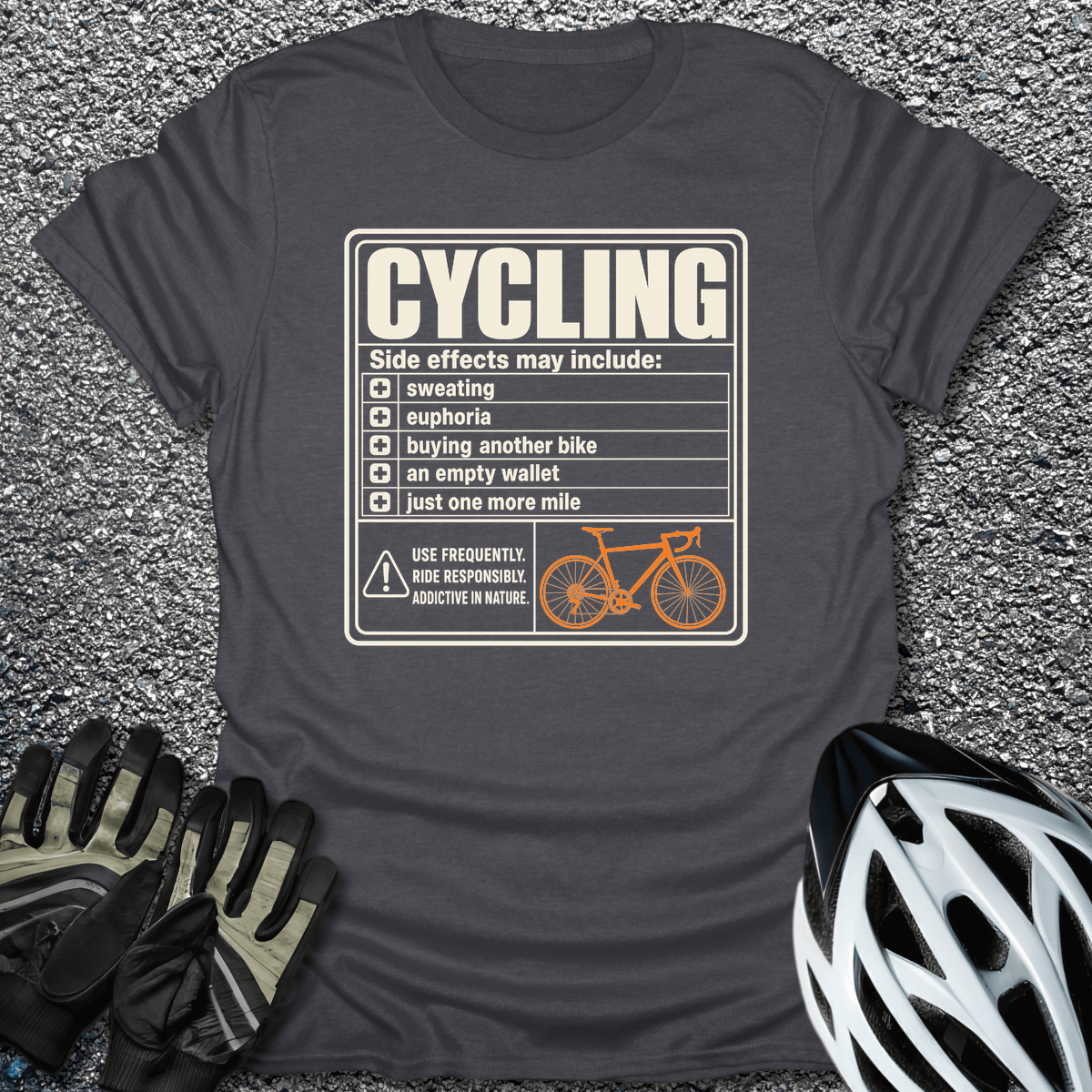 Side Effects Include T-Shirt in Dark Heather / S from CycleTees