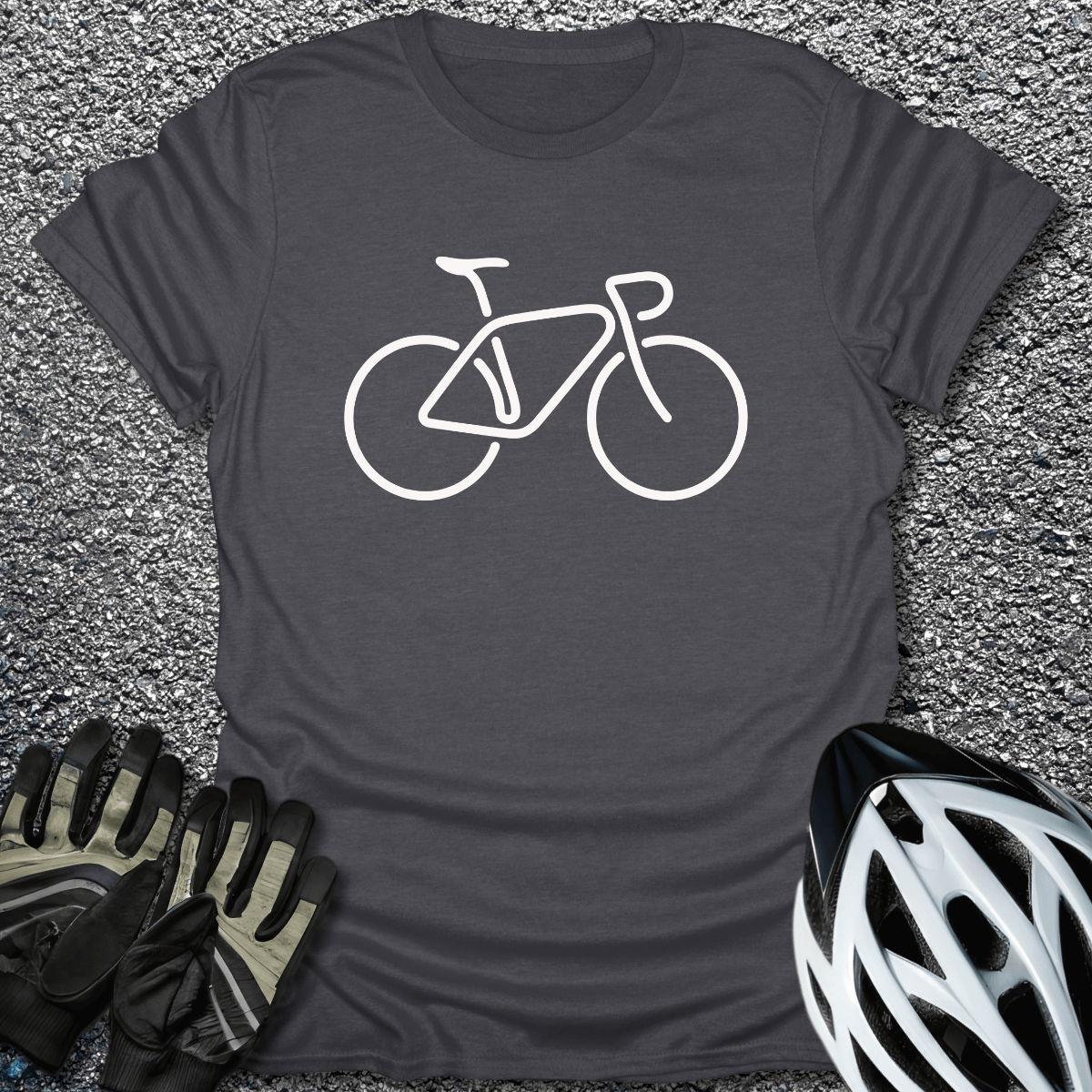 Simply Cycling T-Shirt in Dark Heather / S from CycleTees