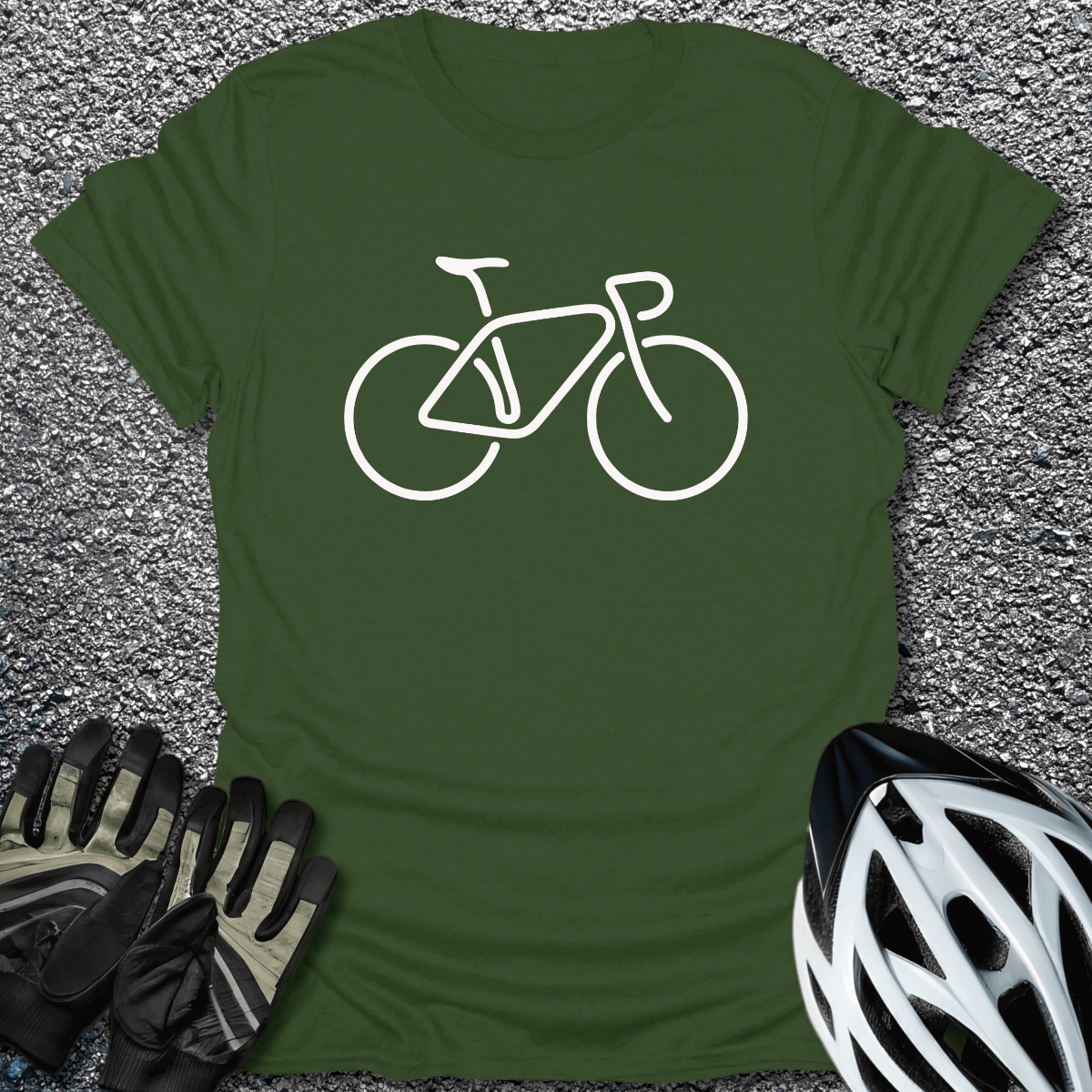 Simply Cycling T-Shirt in Military Green / S from CycleTees