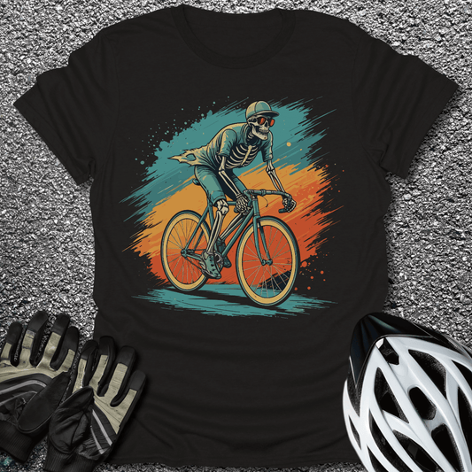 Skeleton Rider T-Shirt in Black / S from CycleTees